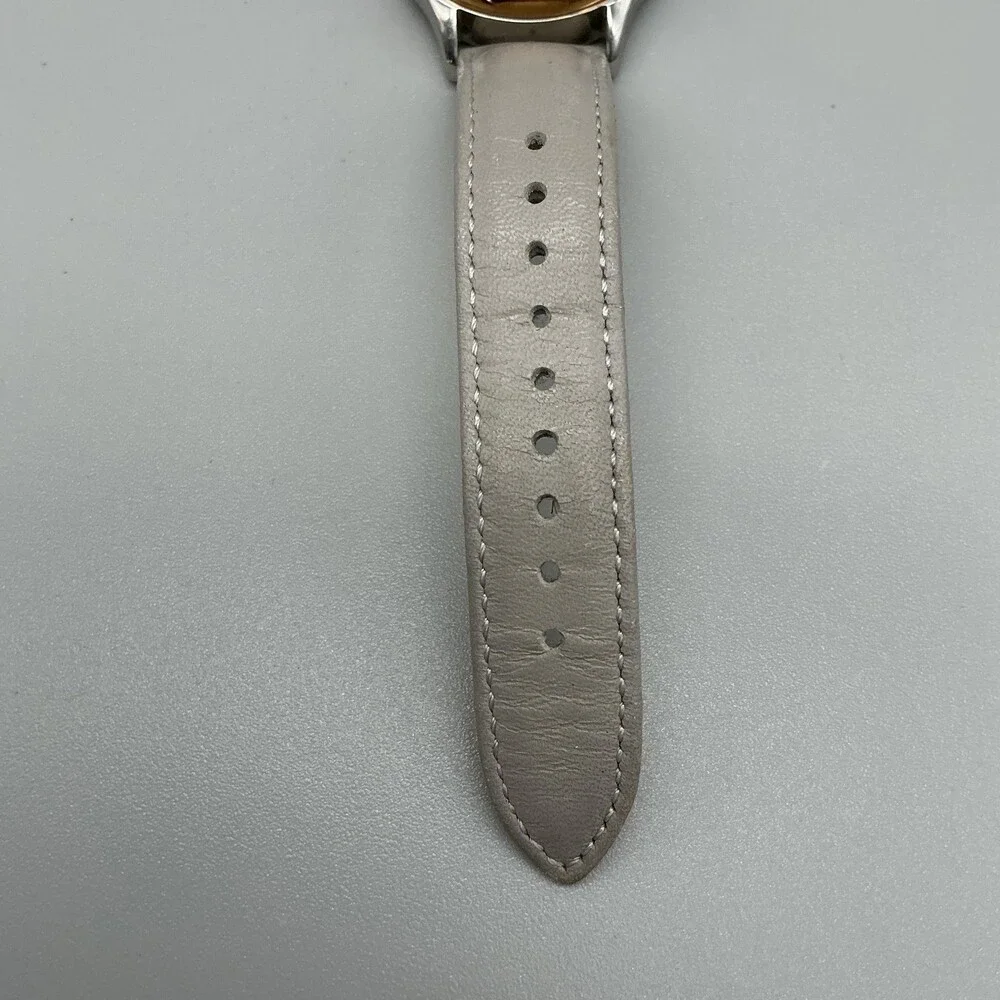 Fossil Suitor Womens Watch 36mm Two Tone Beige Leather Multifunction New Battery
